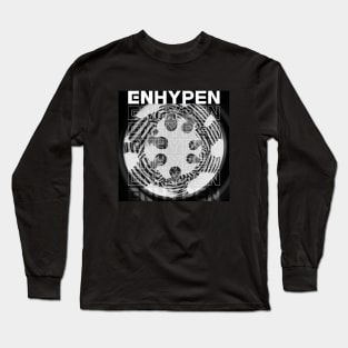 ENHYPEN Group black & white with logo Long Sleeve T-Shirt